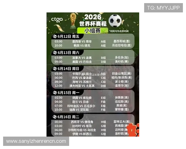 2026年世界杯赛程完整版详细信息,涵盖小组赛、淘汰赛及决赛的完整时间表